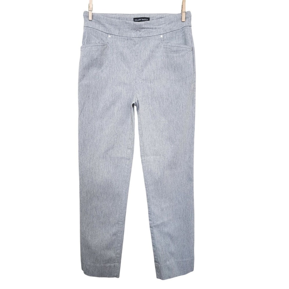 Hilary Radley Womens Gray Pull On Ankle Pants Stretch Slim Leg XS Office Casual
